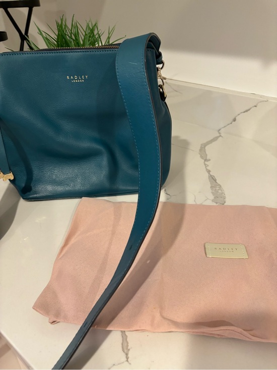 RADLEY LONDON Handbags - Radley London Dukes Place Crossbody Blue Leather Adjustable Strap with Dustcover